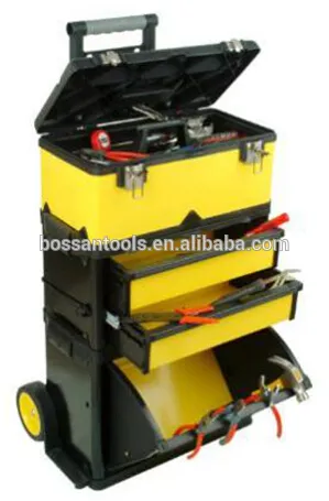 23" metal trolley box telescopic handle and wheels