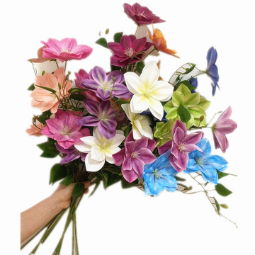 Düğün merkez parçaları için 3D baskılı lateks clematis çiçek dalı