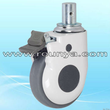 ABS covered streamline plate stem type Stem hospital bed caster wheels