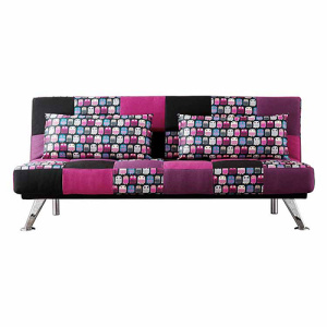 Fabric Futon Folding Lounge Three-Seater Sofa Bed