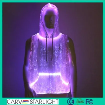 Spring male youth light up hoodie optic fiber luminous of Korean version sport clothing jacket