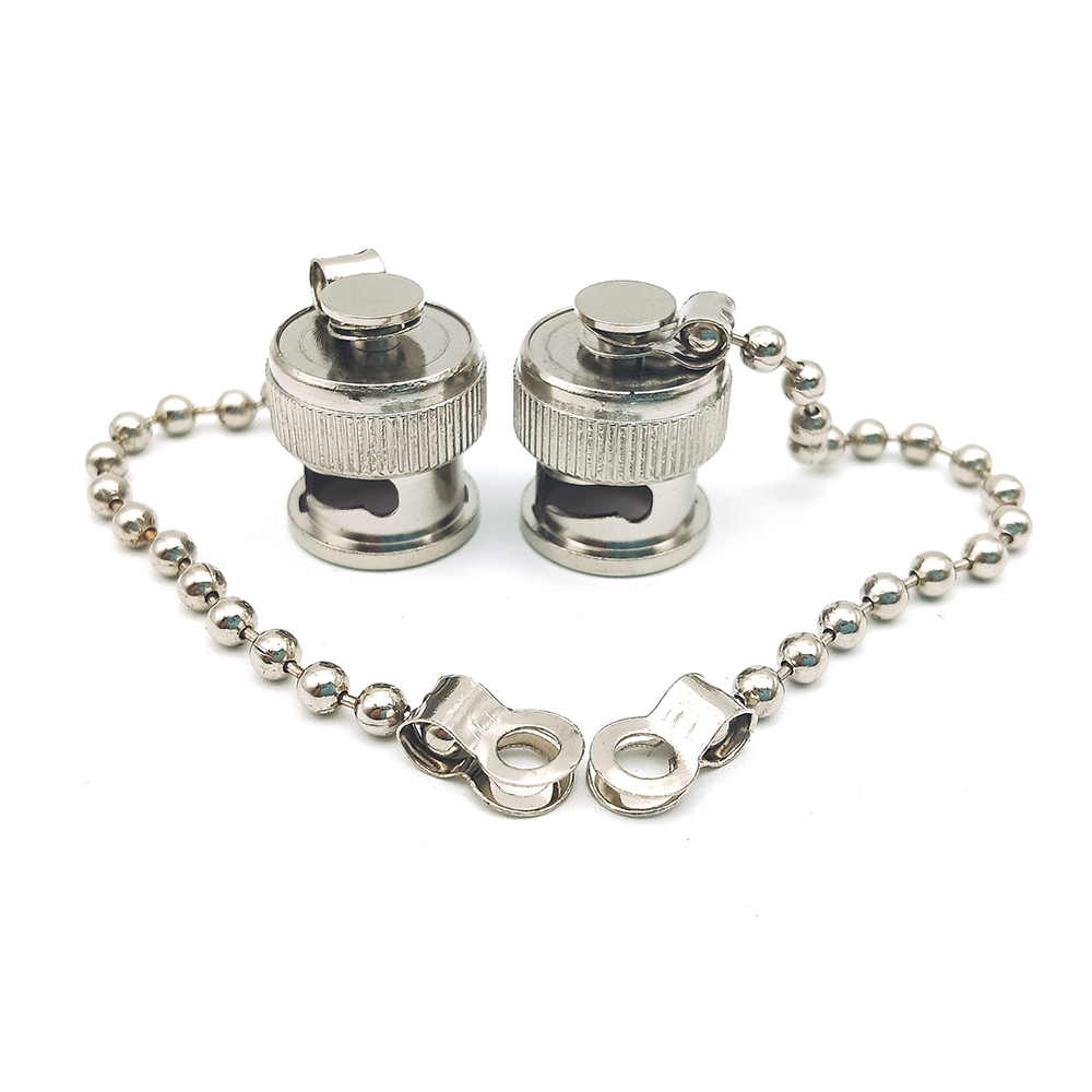 Metal BNC Protective Cover Dust Cap With Chain