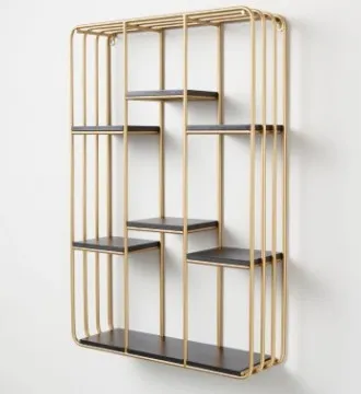 modern living room shelving gold wrought iron bookshelf