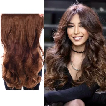 Cheap Ombre 24inches Heat Resistant Fiber Curly Natural Long Wavy One Piece Clip in Hair Extension Synthetic Hair Extensions