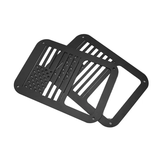 Jeep Wrangler JK Tail Light Guards with U.S. Flag Rear Lamp Cover