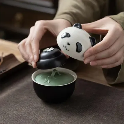 Creative Panda Kung Fu Tea Set - New Arrival Portable Outdoor Travel Tea Cup