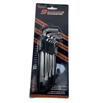 9pcs Extra Long Hexagon Key Key en forme de clé en forme - Les deux extrémités clés de la clé hexagonale