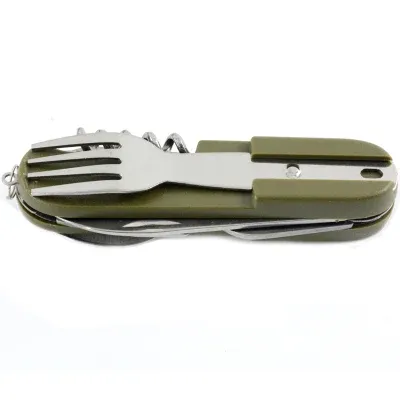 Outdoor Multifunctional Tableware Portable Folding Stainless Steel Camping Cutlery