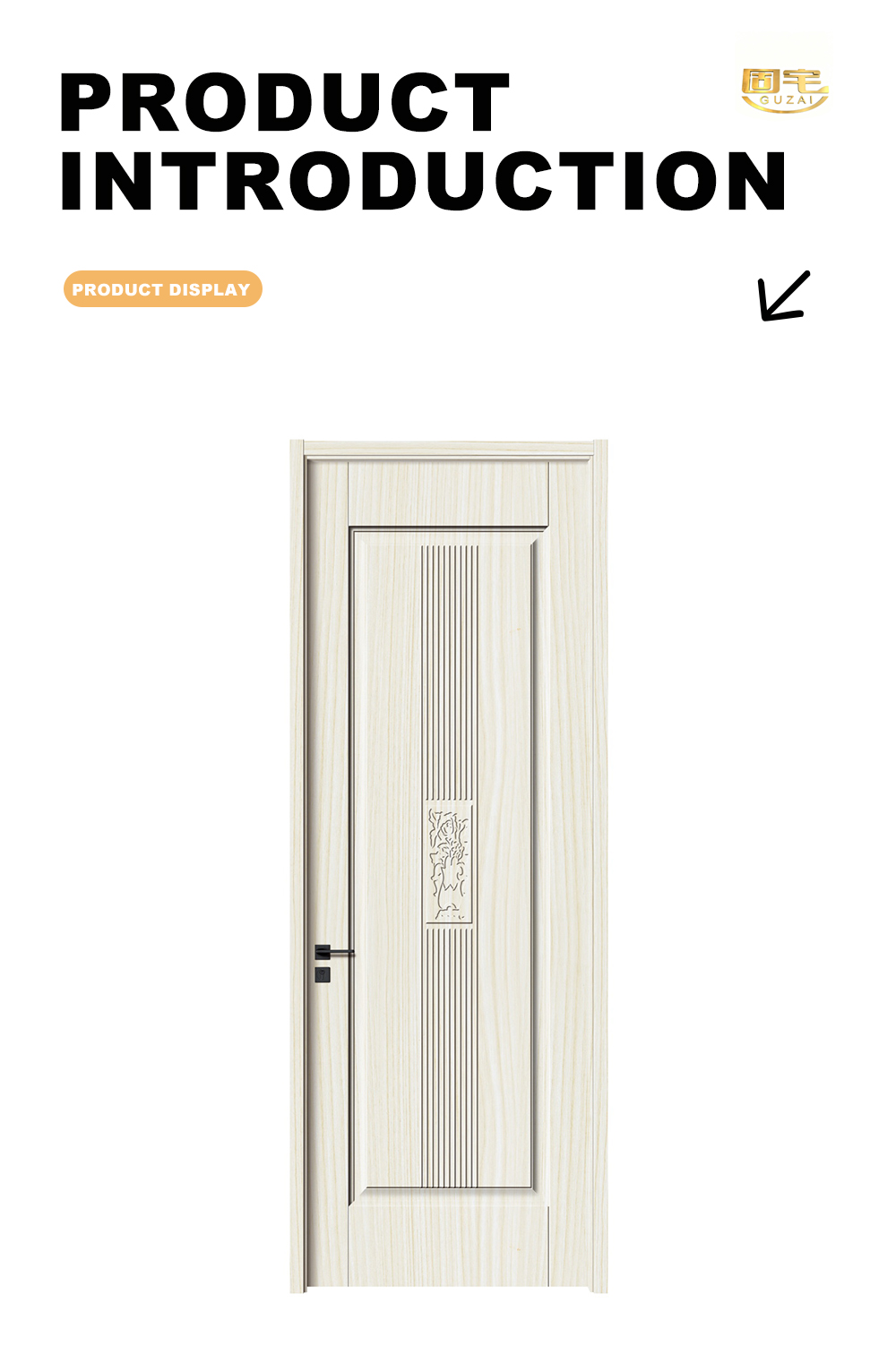 Light White Maple Vertical Groove Bedroom Door X