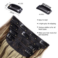 Alileader Heat Resistant Fiber Invisible Thick Hairpieces Long Wavy Seamless Clips In Synthetic Hair Extensions