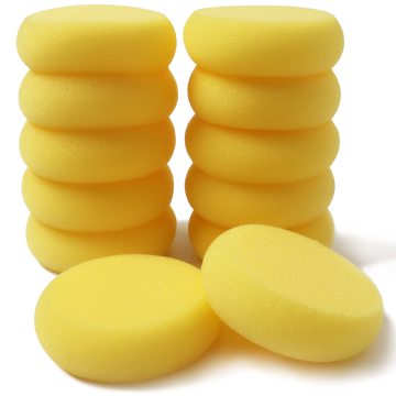 24pcs Yellow Round Synthetic Artist Sponges for Painting, Watercolor Sponges - Suitable for Craft, Ceramic, and Home Use