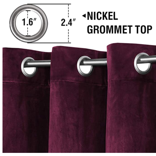 Red Velvet 84 Inches Curtain Drapes