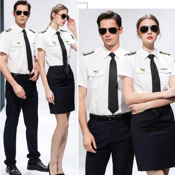 AirLine Captain Stewardess Standard Suits Student Uniform Hotel KTV Bar Waiter Workwear Cosplay Short sleeve Summer Clothing