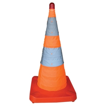 70cm Portable Collapsible Traffic Cone - Waterproof Oxford Cloth with Rubber Base