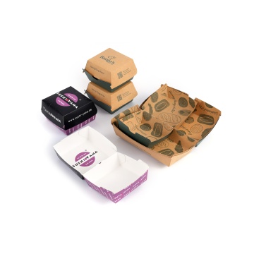 Caja de hamburguesas de marca con logotipo personalizado