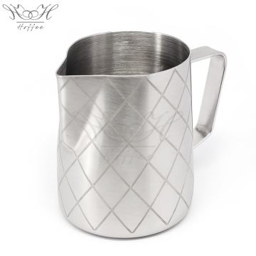 Factory Direct Milk Pitcher Unique Etching 600ml Milk Jug