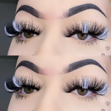 la colors mink lashes 25mm white mink lashes