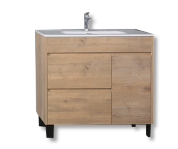 Free Standing MDF Bathroom Cabinet with Ceramic Basin