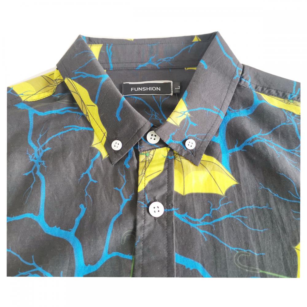 Cotton Umbrella Tree Print Shirt