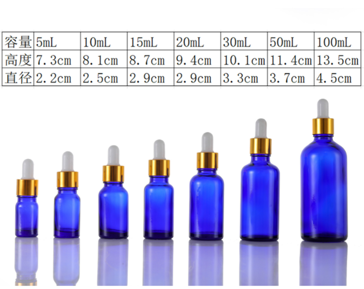 Blue Essential Oil Bottle