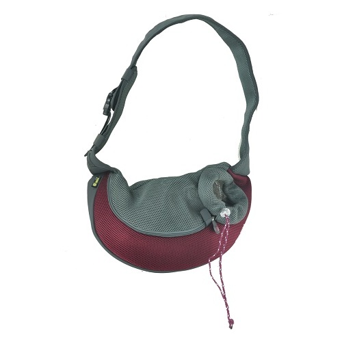 Burgundy PVC and Mesh Pet Sling