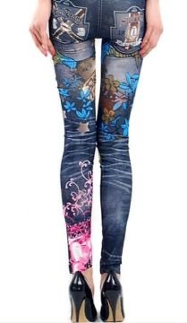 Comfortable Womens Tight Pants , Casual Floral Print Leggings