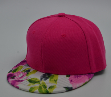 wholesale 6panel caps full floral print flat snapback cap