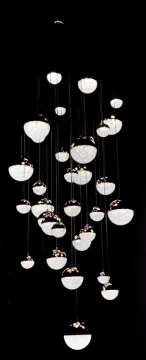 Crystal Ball Chandelier Bubble Ball Pendant Lamp Villa Stairs Lighting Ball Long Hanging Lamp