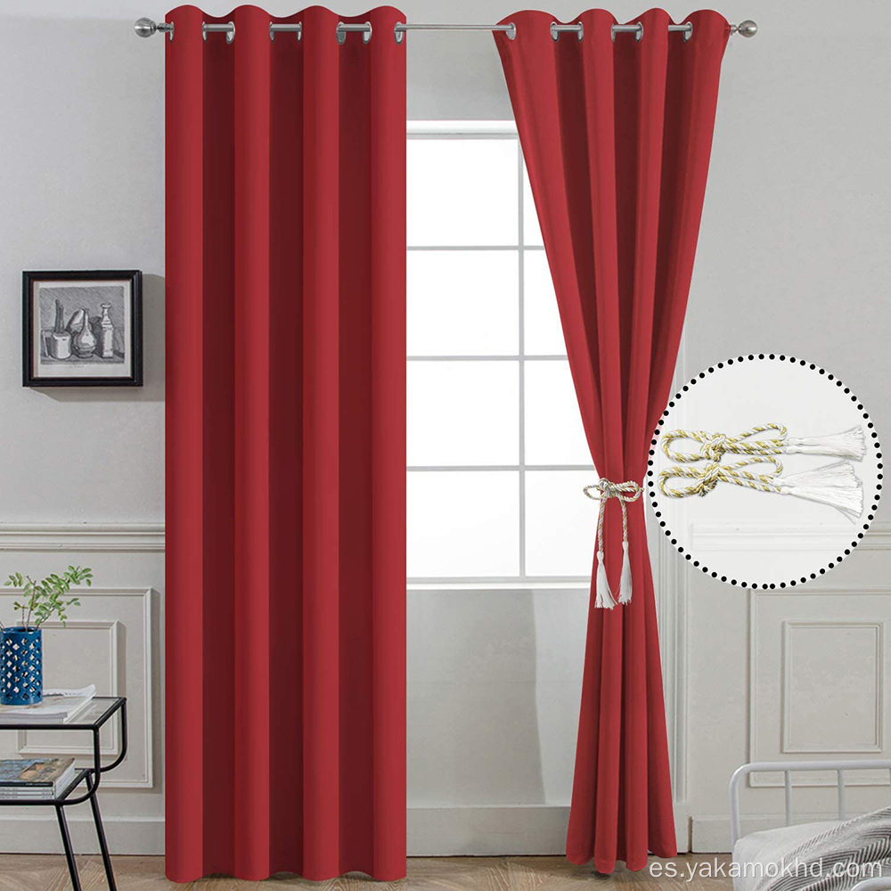 Cortinas opacas rojas 84 pulgadas de largo