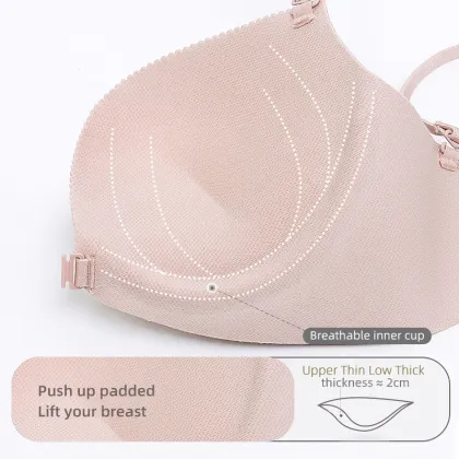 Paerlan Black Gather Push-up Padded Underwear Bra & Brief Sets