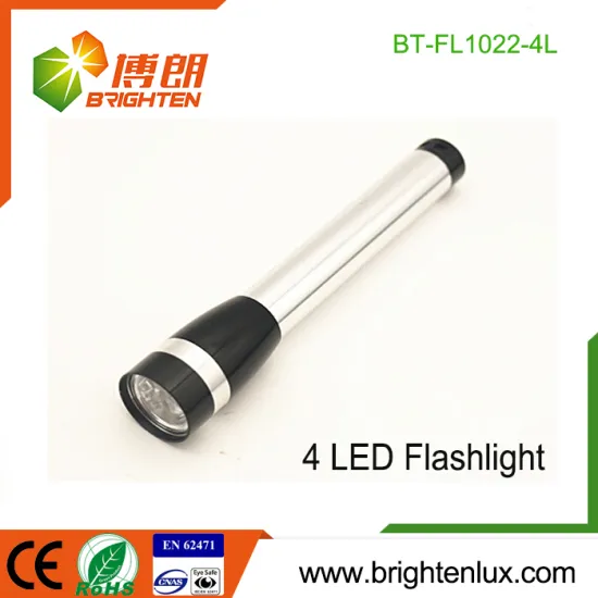Factory Bulk Sale 2*AA dry battery Used Metal Material Portable 4 led Cheap Small Flashlights