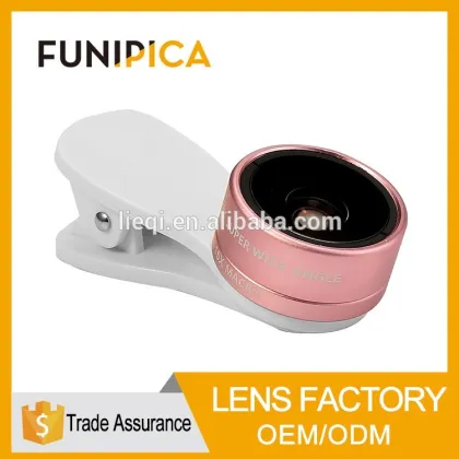 Wholesale mobile phone lenses 3in1 fish eye wide angle camera lenses with universal clip use