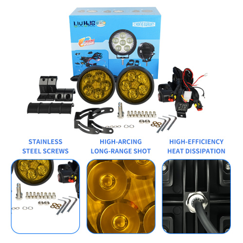 86W 5 Lens Aluminum moto fog lights motorbike fog light for motorcycle & car 9000lm IP67