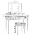 dressing makeup desk with drawers cushioned stool