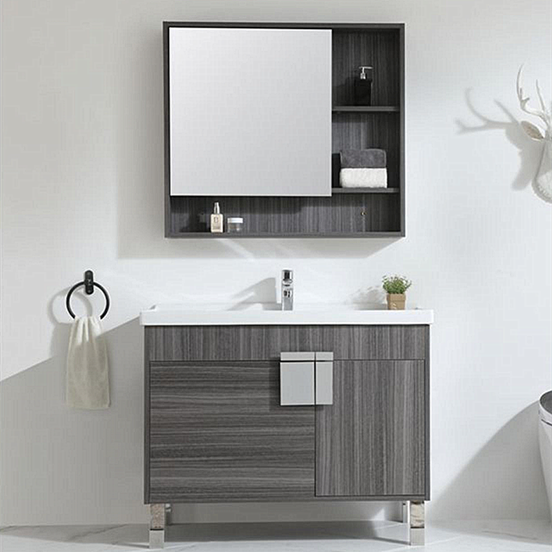 Grey Wood Bathroom Cabinet