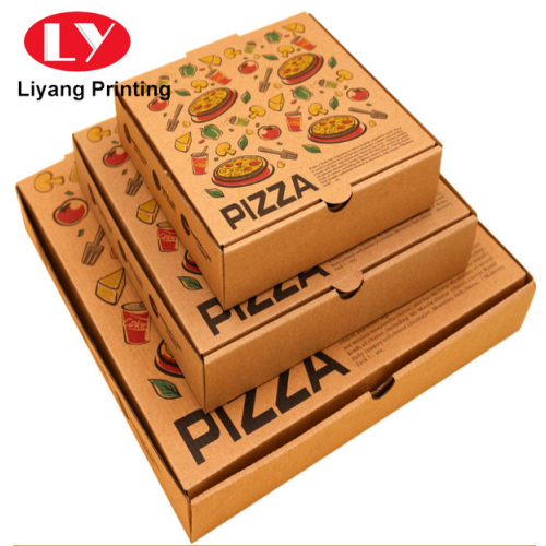 Caja de pizza de papel corrugado rectangular personalizado reciclable