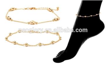 New Fashion Romantic Punk Beach Wear 18K Brass Gold Plated Anklet