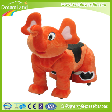 New plush battery coin operated African elephant riding toys for kids amusement parks