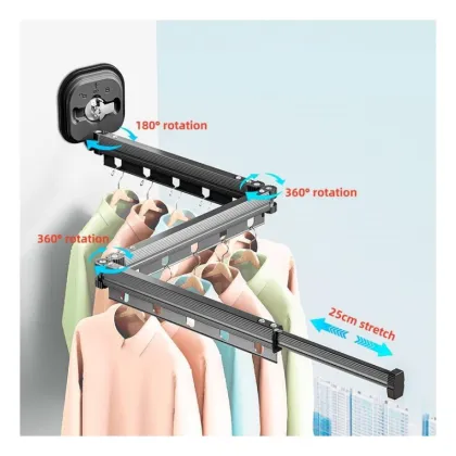 Aluminum Clothing Drying Rack: Non-Slip, Foldable, and Suction-Fixed Balcony Clothes Rod