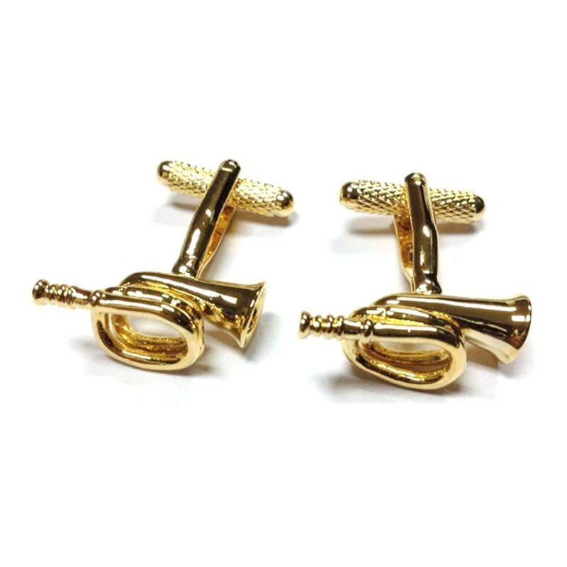 Bugle Novelty Cufflinks Gold Finish