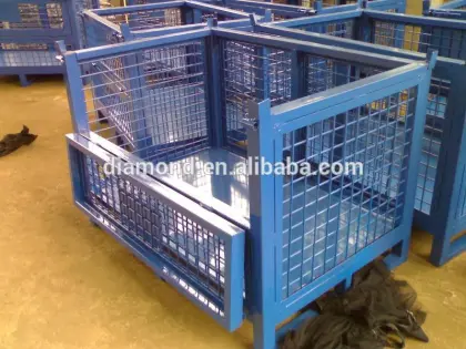 Collapsible warehouse ARS metal storage pallet cage