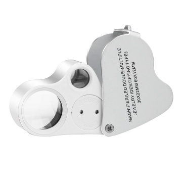 NO.9889 30X 60X Jewelry Loupe with LED and UV Light: Currency Detector & Magnifier