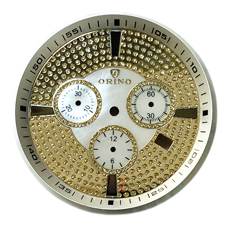 Cadran de vadrouille de diamant de luxe pour chronographe montre