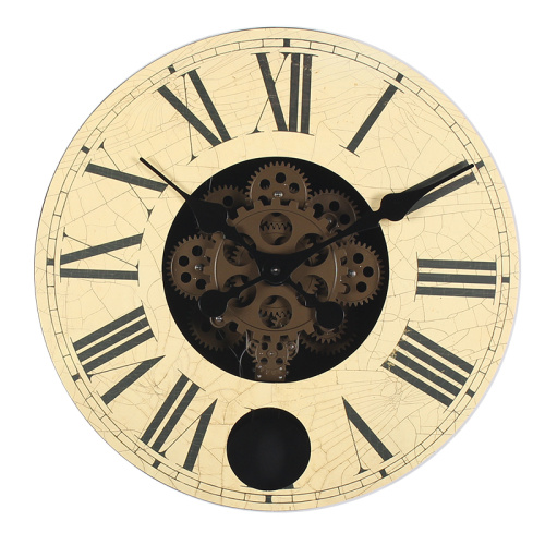 Wahadłowy drewniany zegar ścienny do dekoracji ścian
