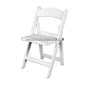 Wimbledon Outdoor White Padded Folding Chair - Ideal for Weddings, Events, and Hotels