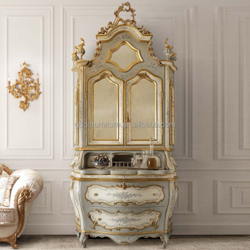Luxury Rococo Wooden Sideboard with Carved Designs