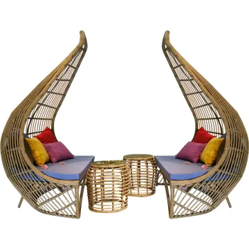 Aluminum Outdoor Wicker Daybed Rattan Leisure Furniture