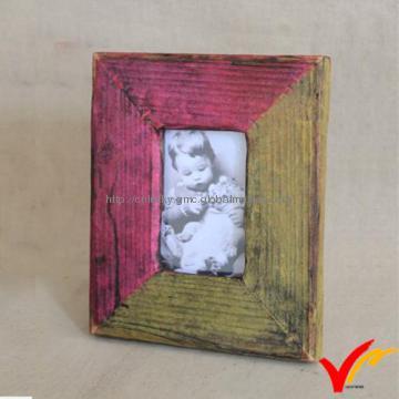 Antique symmetrical color wooden photo frame