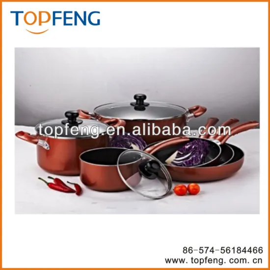 PAN SET OF 9, Dark copper/non-stick pan set/fry pan set/pots and pans set