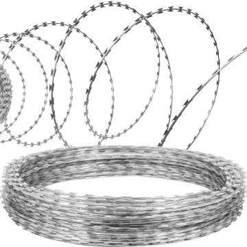 250 Feet Galvanized Ribbon Barbed Wire: Ideal for Industrial and Home Security